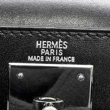 将图像加载到图库查看器中,HERMES Kelly Sellier Black Box Calf Leather Size 28