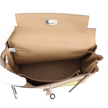 Load image into Gallery viewer, HERMES Kelly Colormatic Chai/Blue Plume/Lime Swift Leather Size 25