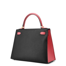 Load image into Gallery viewer, HERMES Kelly Sellier Rose Azalee/Black Epsom Size 28