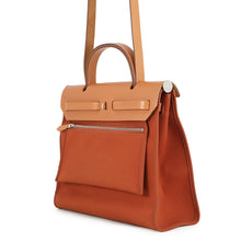 将图像加载到图库查看器中,HERMES Herbag zip Orange/Natural Toile H Vache Hunter Leather Size PM