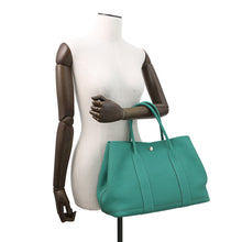 将图像加载到图库查看器中,HERMES Garden Party Malachite Negonda Leather Size PM