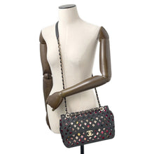 Load image into Gallery viewer, CHANEL Punching Chain Shoulder Bag Black/PinkAS2376 Calf Leather Size 25