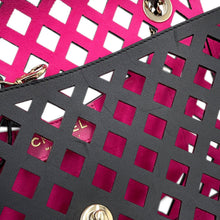 将图像加载到图库查看器中,CHANEL Punching Chain Shoulder Bag Black/PinkAS2376 Calf Leather Size 25