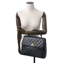 将图像加载到图库查看器中,CHANEL Matelasse Top Handle Bag BlackA12397 Caviar Leather