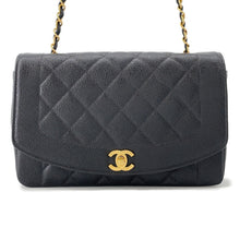 将图像加载到图库查看器中,CHANEL Diana Chain Shoulder Bag BlackA01165 Caviar Leather Size 25