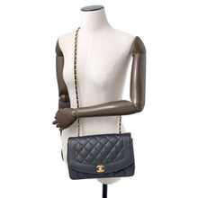 将图像加载到图库查看器中,CHANEL Diana Chain Shoulder Bag BlackA01165 Caviar Leather Size 25