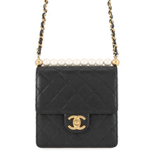 将图像加载到图库查看器中,CHANEL Pearl Chain Shoulder Bag BlackAS0584 Lambskin