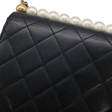 Load image into Gallery viewer, CHANEL Pearl Chain Shoulder Bag BlackAS0584 Lambskin