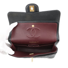将图像加载到图库查看器中,CHANEL Matelasse Double Flap Chain Shoulder Bag BlackA01113 Caviar Leather Size 23