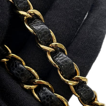 Load image into Gallery viewer, CHANEL Matelasse Double Flap Chain Shoulder Bag BlackA01113 Caviar Leather Size 23
