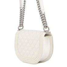 将图像加载到图库查看器中,CHANEL Boy Chanel Chain Shoulder Bag WhiteAS3350 Caviar Leather