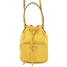 将图像加载到图库查看器中,PRADA Duet 2way Bag Yellow1BH038 Calf Leather Saffiano LeatherLeather