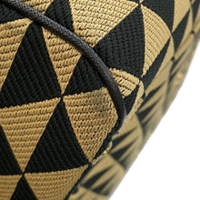 Load image into Gallery viewer, PRADA Symbol EmbroideryFabric Travel Bag Beige/Black2VC034 Canvas Saffiano LeatherLeather