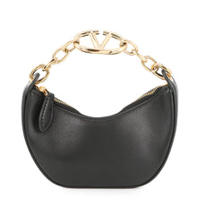 Load image into Gallery viewer, Valentino Garavani V Logo Moon Chain Handbag Black Leather
