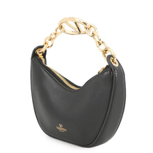 Load image into Gallery viewer, Valentino Garavani V Logo Moon Chain Handbag Black Leather