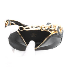 Load image into Gallery viewer, Valentino Garavani V Logo Moon Chain Handbag Black Leather