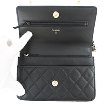 Load image into Gallery viewer, CHANEL Pearl Chain Wallet BlackAP2579 Lambskin