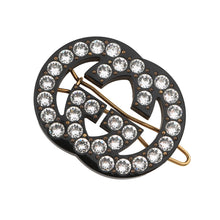 Load image into Gallery viewer, GUCCI logo hair clip Black627917 Plastic Rhinestone