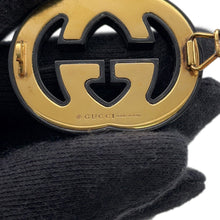 Load image into Gallery viewer, GUCCI logo hair clip Black627917 Plastic Rhinestone