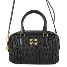 将图像加载到图库查看器中,MIUMIU Arcadi Matelasse 2-way Bag Black5BB124 Leather