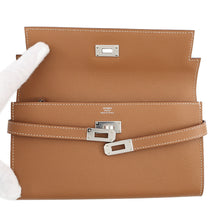 将图像加载到图库查看器中,HERMES Kelly wallet long Gold Epsom