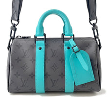 将图像加载到图库查看器中,LOUIS VUITTON Keepall Bandouliere Turquoise/NoirM11645 Monogram Eclipse Reverse Size 25