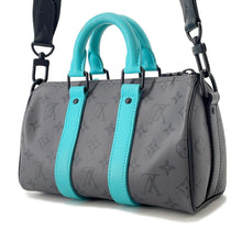 将图像加载到图库查看器中,LOUIS VUITTON Keepall Bandouliere Turquoise/NoirM11645 Monogram Eclipse Reverse Size 25