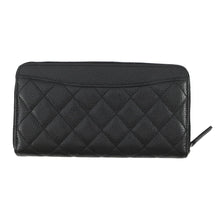 将图像加载到图库查看器中,CHANEL Matelasse Zip Around Chozai Cloth BlackAP0242 Caviar Leather