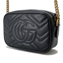 将图像加载到图库查看器中,GUCCI GG Marmont Mini Shoulder Bag Black/Beige448065 Leather Size Mini