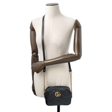 将图像加载到图库查看器中,GUCCI GG Marmont Mini Shoulder Bag Black/Beige448065 Leather Size Mini