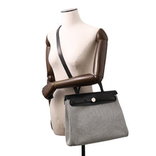 将图像加载到图库查看器中,HERMES Herbag zip Black/Ecru Toile GM Vache Hunter Leather Size PM