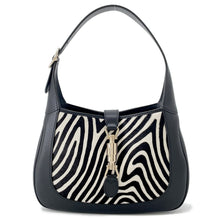 将图像加载到图库查看器中,GUCCI Jackie1961 Animal Paint 2-Way Shoulder Bag Black820415 Leather Calf Hair Size Medium