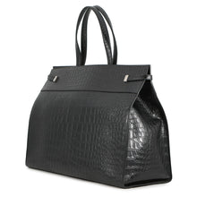 将图像加载到图库查看器中,SAINT LAURENT PARIS Manhattan Tote Bag Black554039 Croco embossed leather