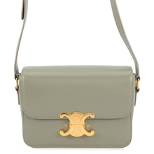 将图像加载到图库查看器中,CELINE Teen Triomphe Shoulder Bag AlmondGreen188423 Shiny Calf Leather