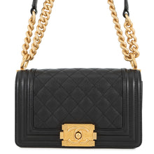 将图像加载到图库查看器中,CHANEL ChainShoulder Bag Boy Chanel BlackA67085 Caviar Leather Size Small