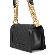 将图像加载到图库查看器中,CHANEL ChainShoulder Bag Boy Chanel BlackA67085 Caviar Leather Size Small