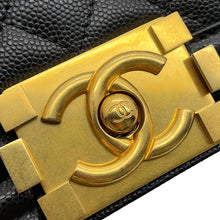 将图像加载到图库查看器中,CHANEL ChainShoulder Bag Boy Chanel BlackA67085 Caviar Leather Size Small