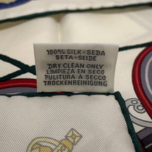 将图像加载到图库查看器中,HERMES Carre Stately Wheels Size 90 Creme/Bordeaux/Blue Silk100%