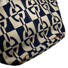 Load image into Gallery viewer, HERMES Panier de Plage Tote Bag White/Navy Canvas Size PM