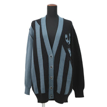 将图像加载到图库查看器中,HERMES Long cardigan Candy Libris Size 34 Black/Blue5H2724D9 Cotton58% Nylon28% Silk14%