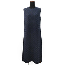 将图像加载到图库查看器中,LOUIS VUITTON Glitter Monogram Knit Dress Size L NavyRW241WW Wool 72% Cashmere18% Nylon7% Polyurethane3%