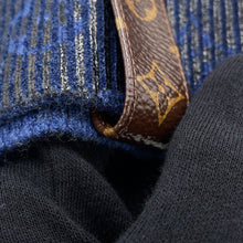 将图像加载到图库查看器中,LOUIS VUITTON Glitter Monogram Knit Dress Size L NavyRW241WW Wool 72% Cashmere18% Nylon7% Polyurethane3%