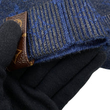 将图像加载到图库查看器中,LOUIS VUITTON Glitter Monogram Knit Dress Size L NavyRW241WW Wool 72% Cashmere18% Nylon7% Polyurethane3%