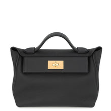 Load image into Gallery viewer, HERMES 24/24 Sac Van Quatre Black Togo Leather Swift Leather Size 29