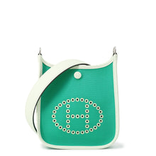 Load image into Gallery viewer, HERMES Neo Evelyne Menthe/Blue Azteque/Vert Fizz Toile Officier Swift Leather Size TPM
