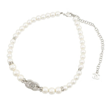将图像加载到图库查看器中,CHANEL CC Logo Necklace SilverABF720 Metal Rhinestone Faux Pearl