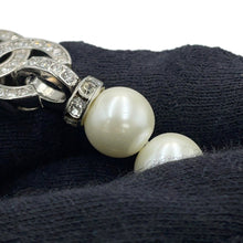 将图像加载到图库查看器中,CHANEL CC Logo Necklace SilverABF720 Metal Rhinestone Faux Pearl