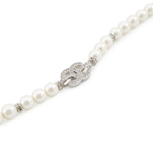 Load image into Gallery viewer, CHANEL CC Logo Bracelet SilverABF724 Metal Rhinestone Faux Pearl