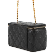 将图像加载到图库查看器中,CHANEL Matelasse Chain Vanity Bag Black Lambskin