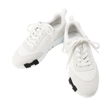 将图像加载到图库查看器中,HERMES Sneakers Bouncing White Textured Mesh Chèvre Velour Size 37